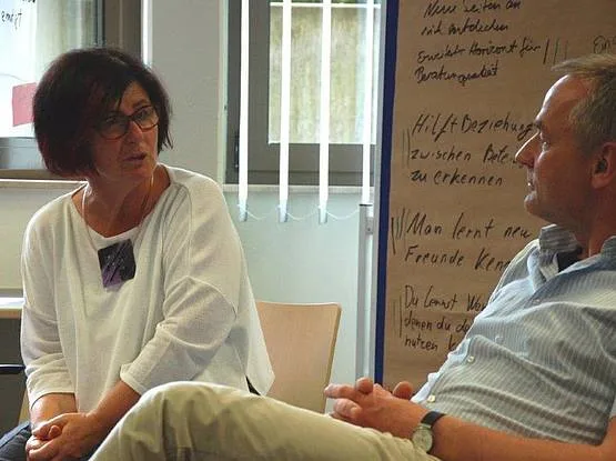 Beratungsgespräch am Flipchart